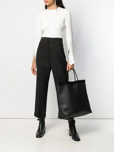 Shop Saint Laurent Shopping Logo Tote In Black