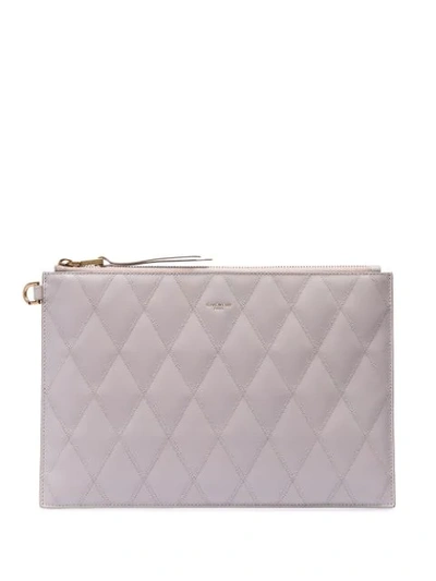 Shop Givenchy Quilted Logo Pouch In Neutrals