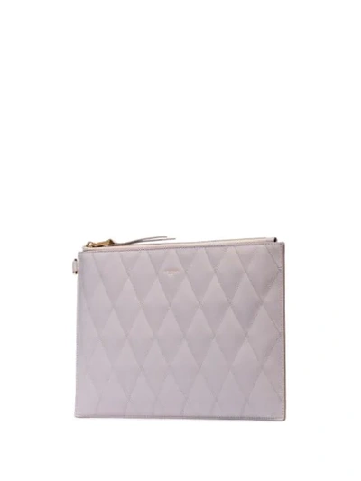 Shop Givenchy Quilted Logo Pouch In Neutrals