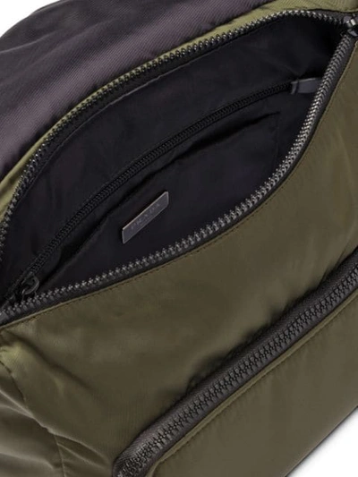 Shop Prada Nylon And Leather Belt Bag In Green