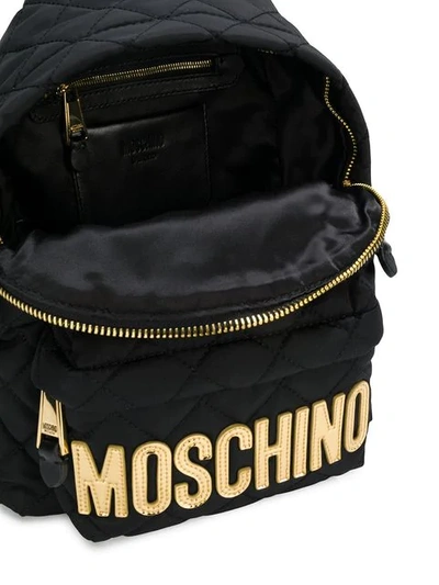 Shop Moschino Medium Quilted Backpack In Black