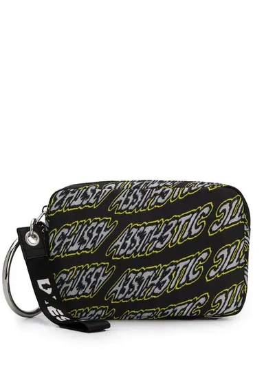 Shop Diesel Aesthetic Clutch Bag In Black