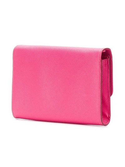 Shop Dolce & Gabbana Wallet Bag With Gemstone Logo Plaque In Pink