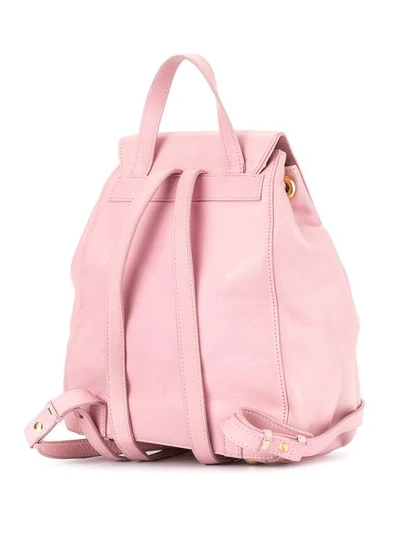 Pre-owned Celine Logo Embossed Backpack In Pink