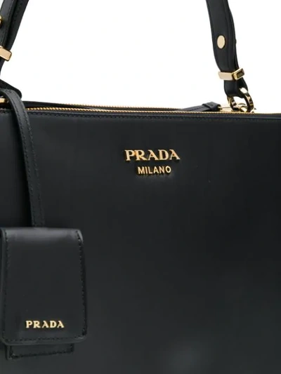 Shop Prada Double Tote Bag - Black