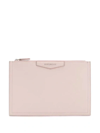 Shop Givenchy Antigona Medium Clutch Bag In Pink