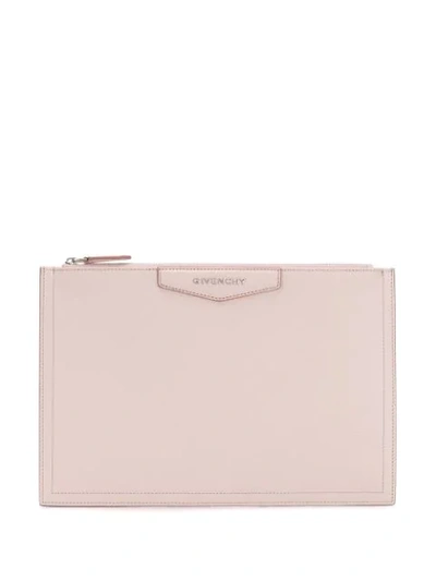 Shop Givenchy Antigona Medium Clutch Bag In Pink