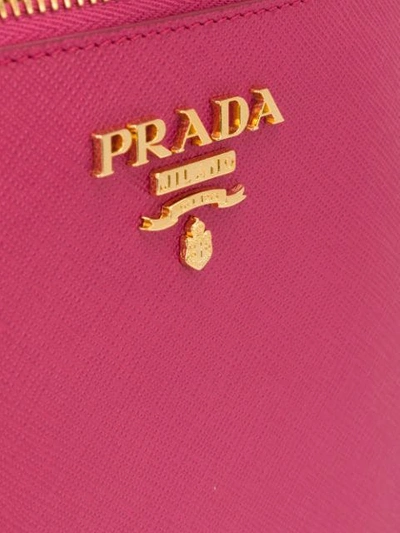 Shop Prada Zipped Clutch In F01bk Magenta