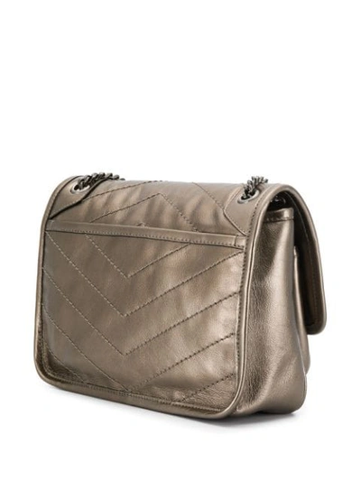 Shop Saint Laurent Niki Metallic Shoulder Bag