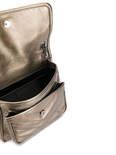 Shop Saint Laurent Niki Metallic Shoulder Bag