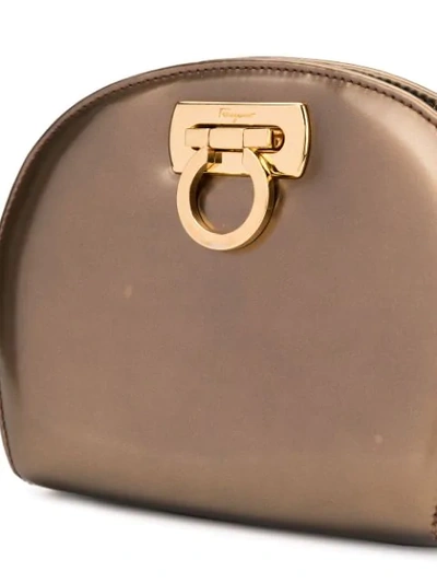 Pre-owned Ferragamo Salvatore   Gancini Plate Chain Shoulder Bag - Gold