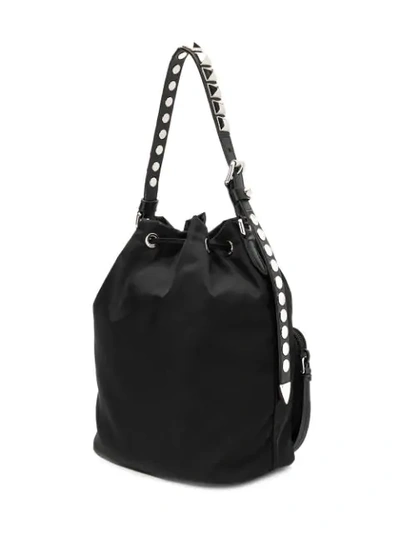 Shop Prada New Vela Bucket Bag In Black