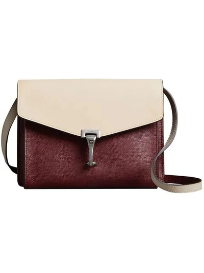 Shop Burberry Two-tone Leather Crossbody Bag In Red