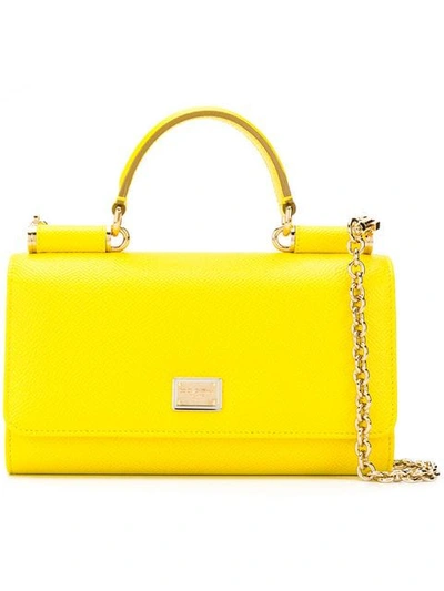 Shop Dolce & Gabbana Small Cross Body Bag In Yellow