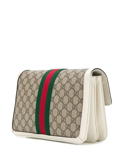 Shop Gucci Queen Margaret Gg Supreme Medium Shoulder Bag In White