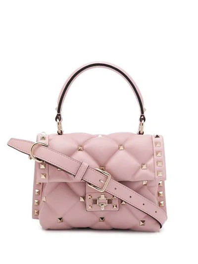 Shop Valentino Studded Shoulder Bag - Pink