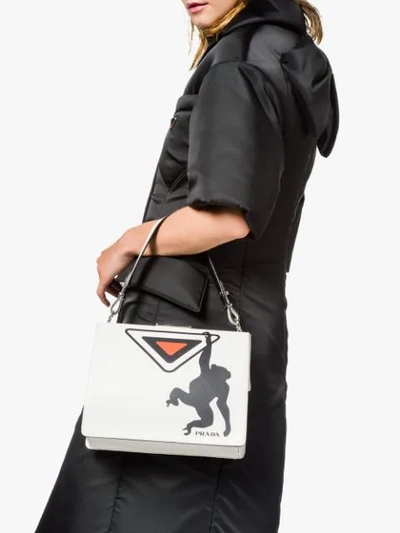 Shop Prada Light Frame Shoulder Bag - White