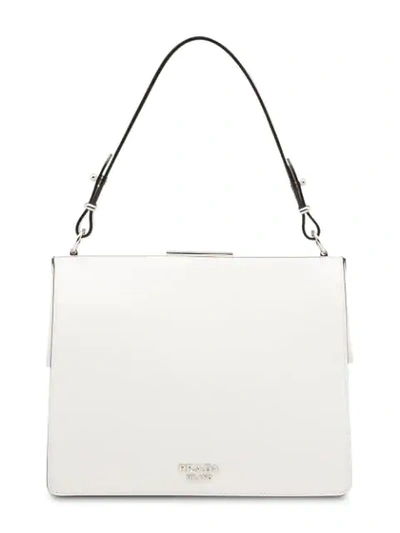 Shop Prada Light Frame Shoulder Bag - White
