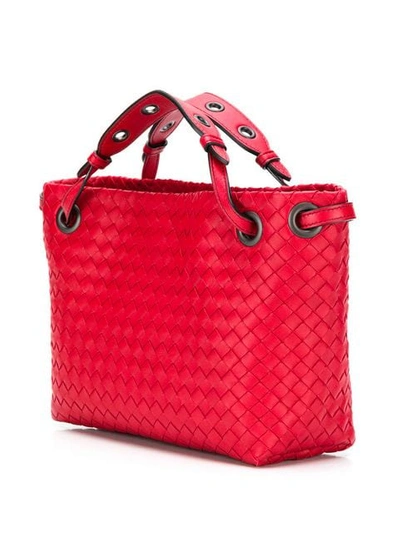 Shop Bottega Veneta Small Garda Handbag In Red
