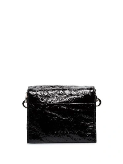 Shop Marni Crinkled Shoulder Bag In Black