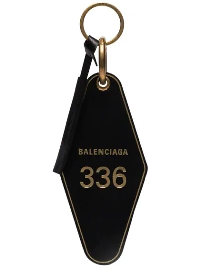 Shop Balenciaga Hotel Diamond Key Tag - Black