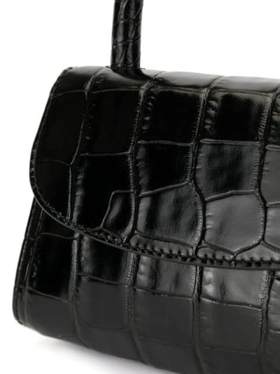 Shop By Far Croc-effect Mini Bag In Black