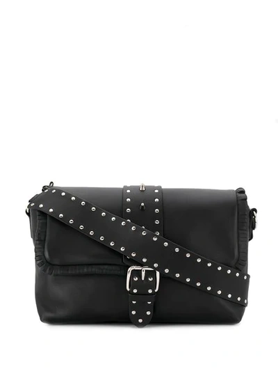 Shop Red Valentino Leather Shoulder Bag In Black