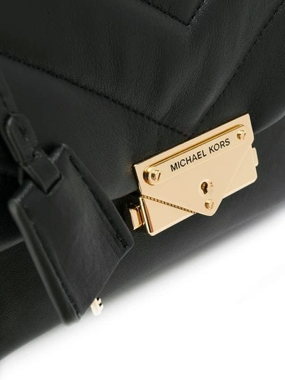 Shop Michael Michael Kors Medium Cece Quilted Shoulder Bag In Black