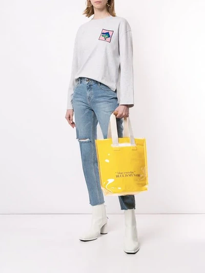 Shop Sjyp Two Way Tote Bag In Yellow