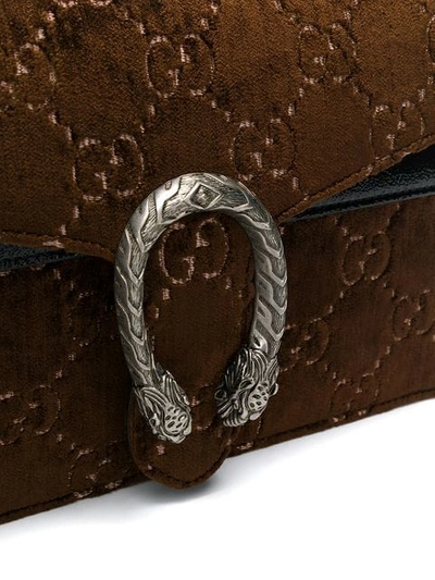 Gucci Small Dionysus Logo Velvet Shoulder Bag In Brown | ModeSens