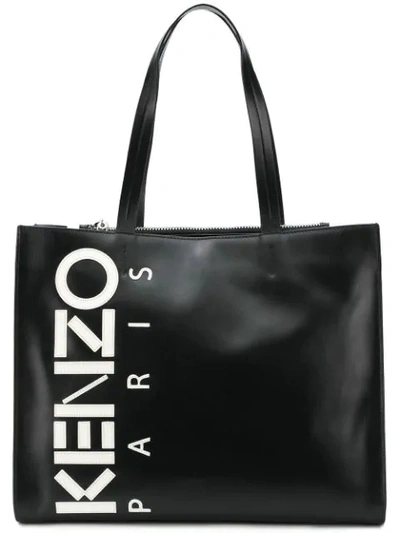 Shop Kenzo Logo Print Tote In Black