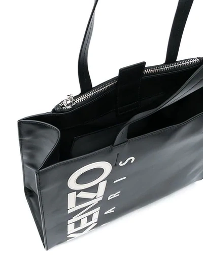 Shop Kenzo Logo Print Tote In Black