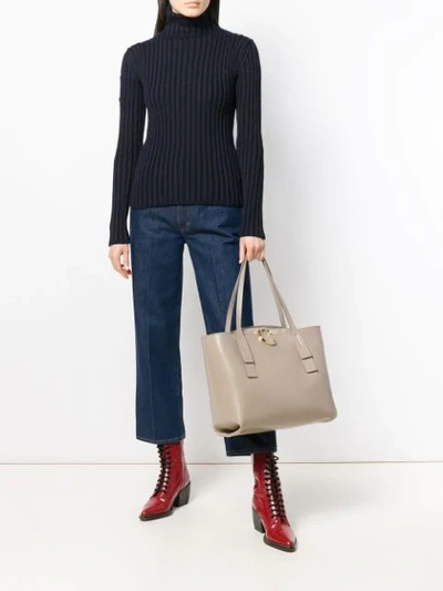 CHLOÉ MEDIUM ZIPPED CHLOÉ C TOTE - 灰色