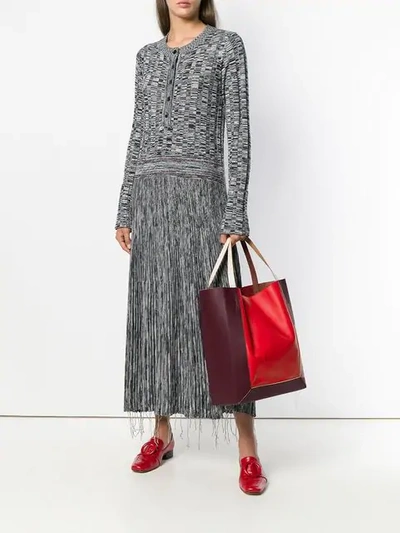 Shop Marni Colourblock Shopper Tote In Red