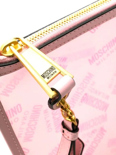 Shop Moschino Medium Logo Pouch In Pink