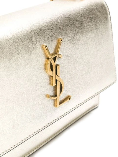 Shop Saint Laurent Sunset Chain Shoulder Bag In Gold