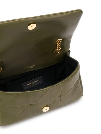 Shop Saint Laurent Quilted Shoulder Bag In 3209 Green