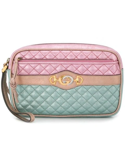 Shop Gucci Quilted Clutch - Pink