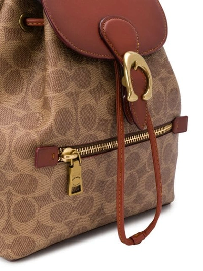 Shop Coach Evie Backpack In Signature Canvas In Neutrals
