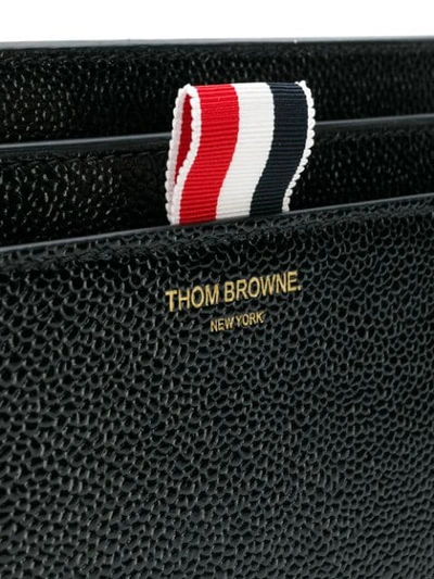 Shop Thom Browne Lucido Square Leather Shoulder Bag In Black