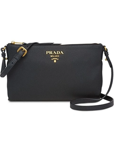 Shop Prada Calf Leather Bag In Black