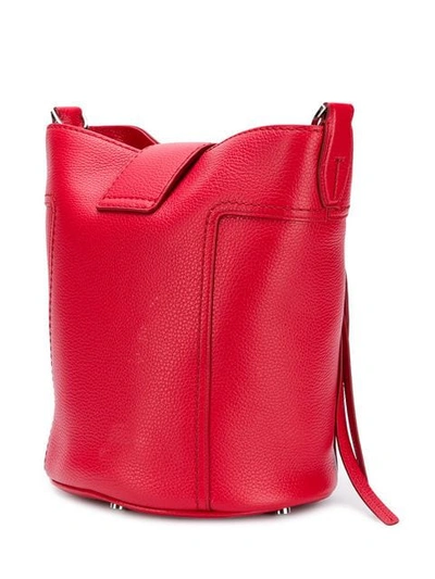 Shop Tod's Double T Bucket Bag In Red