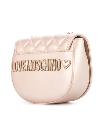 Shop Love Moschino Quilted Crossbody Bag - Pink