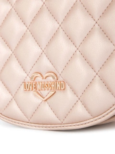 Shop Love Moschino Quilted Crossbody Bag - Pink