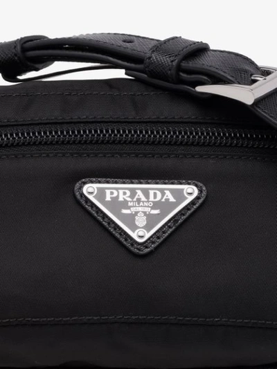 Shop Prada Fabric And Leather Belt Bag In Black