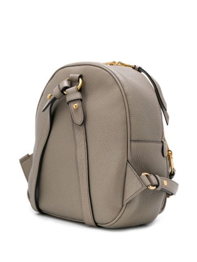 Shop Prada Logo Plaque Backpack - Grey