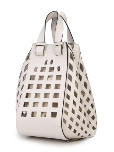 Shop Loewe Grid Tote Bag In White