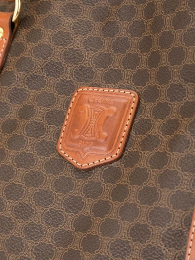Pre-owned Celine Macadam Pattern Shoulder Tote Bag In Brown