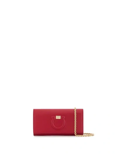 Shop Ferragamo Salvatore  Gancini Clutch Bag - Red