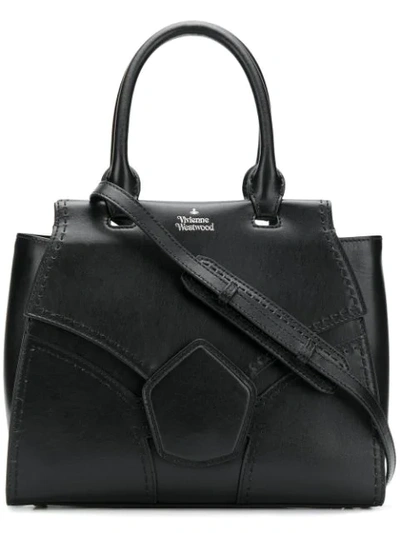 Shop Vivienne Westwood Logo Shoulder Bag - Black